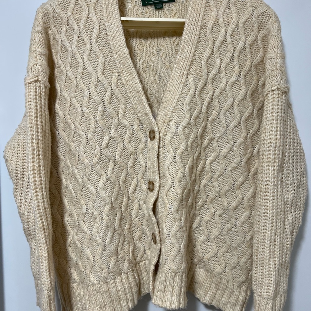 American Eagle Outfitters Cream Knit Cardigan